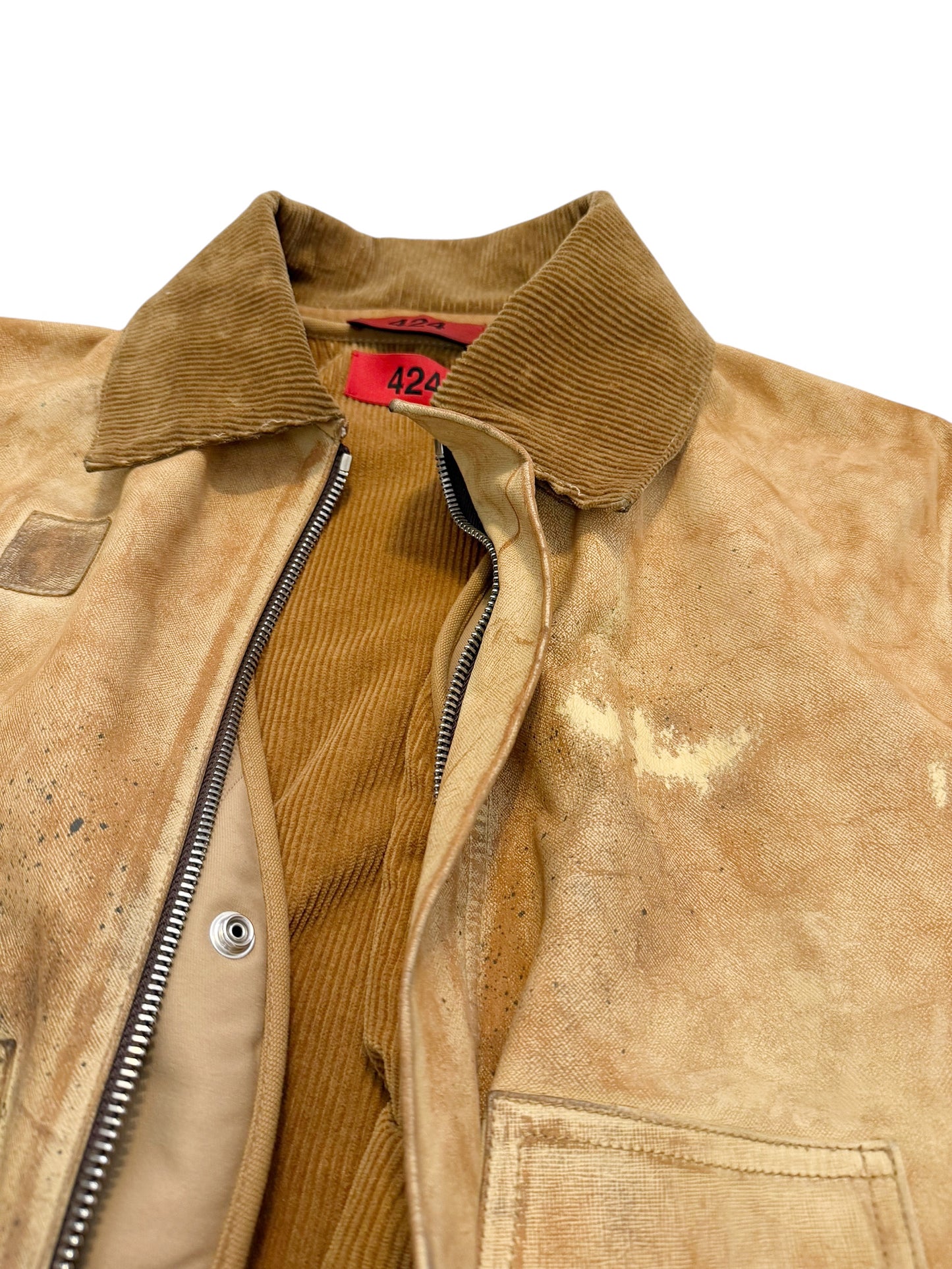 Distressed Leather “Carhartt” Work Jacket W Vest