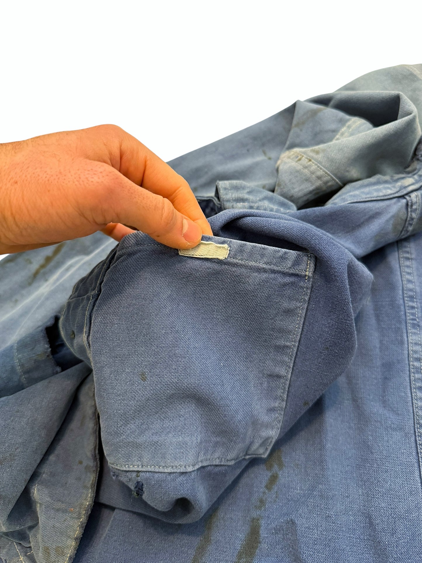 1930’s Distressed Repaired Indigo French Workwear Chore Jacket