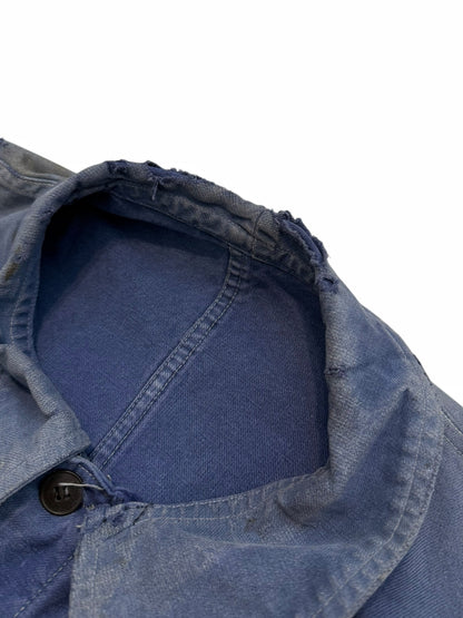 1930’s Distressed Repaired Indigo French Workwear Chore Jacket