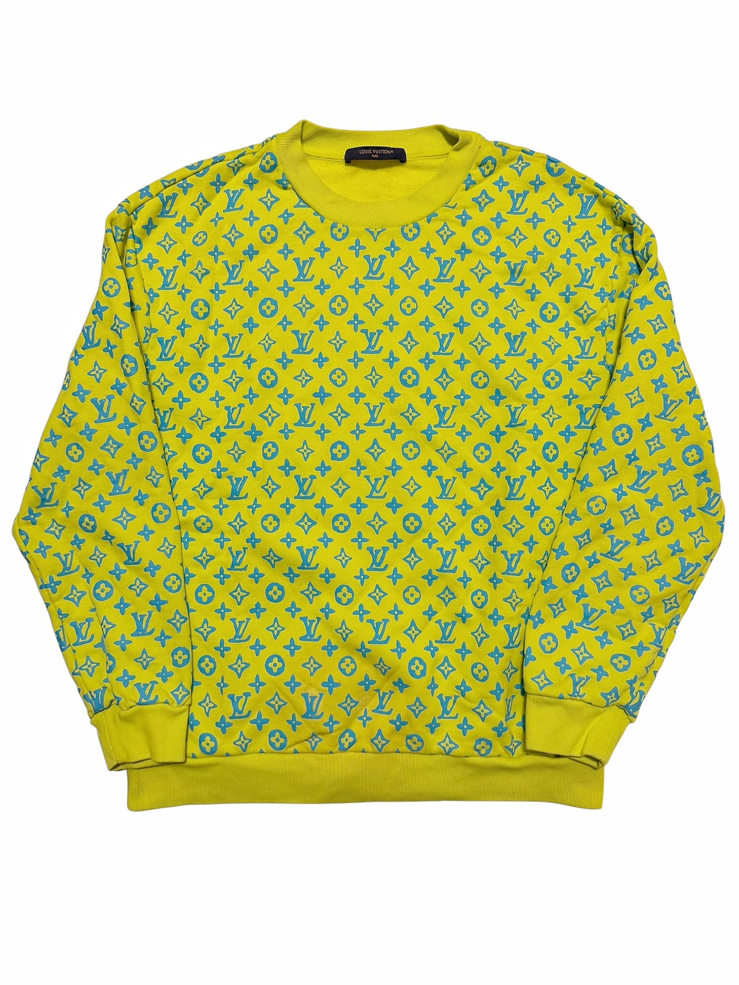 2023 Virgil Yellow Blue Monogram Crewneck