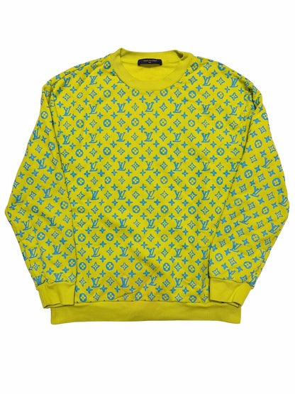 2023 Virgil Yellow Blue Monogram Crewneck