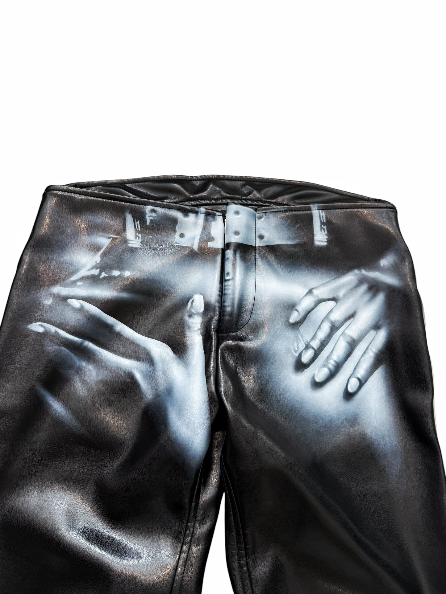 Airbrushed Grope Vegan Leather Pants