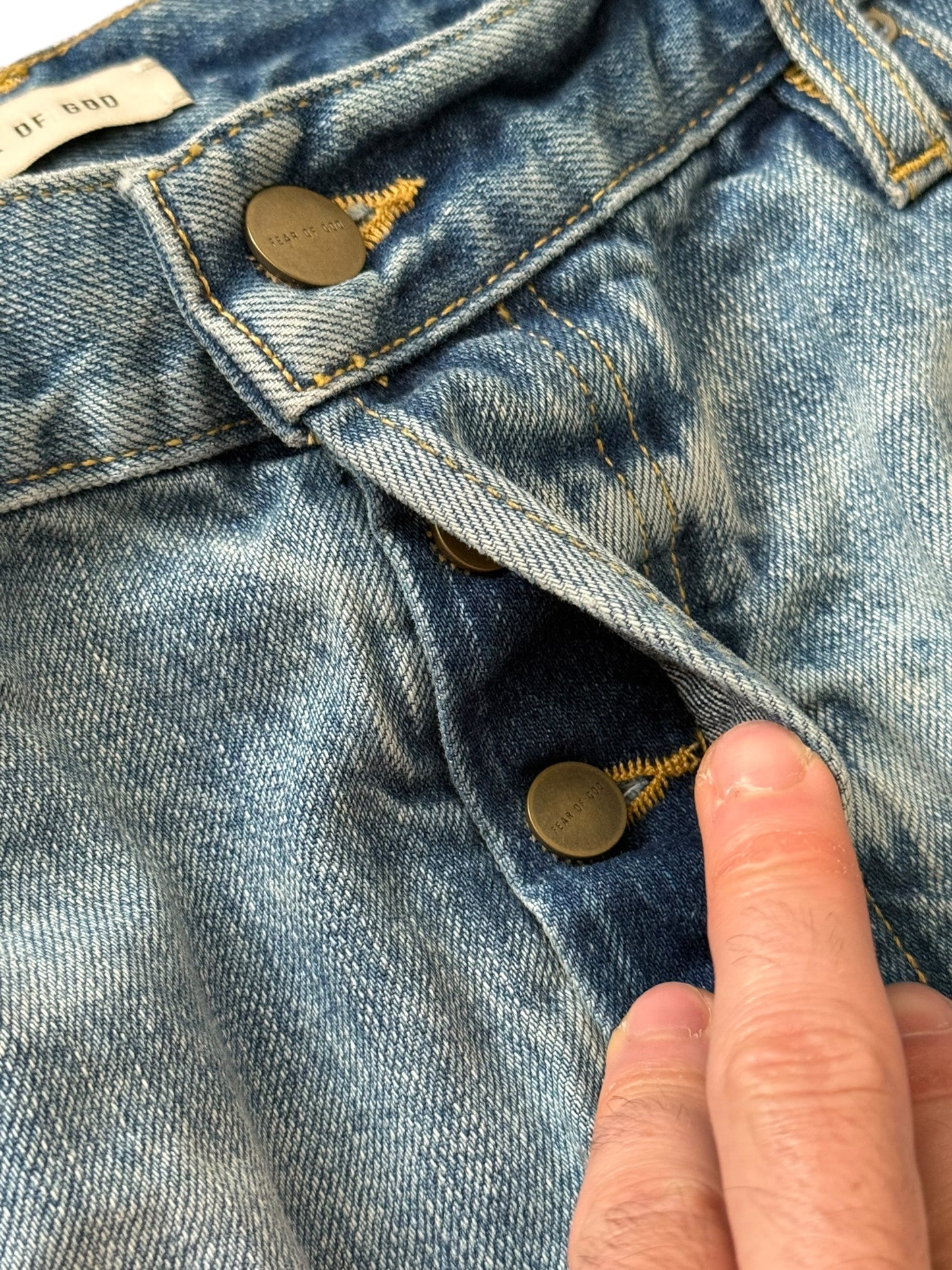 Distressed Holy Water Wash Denim