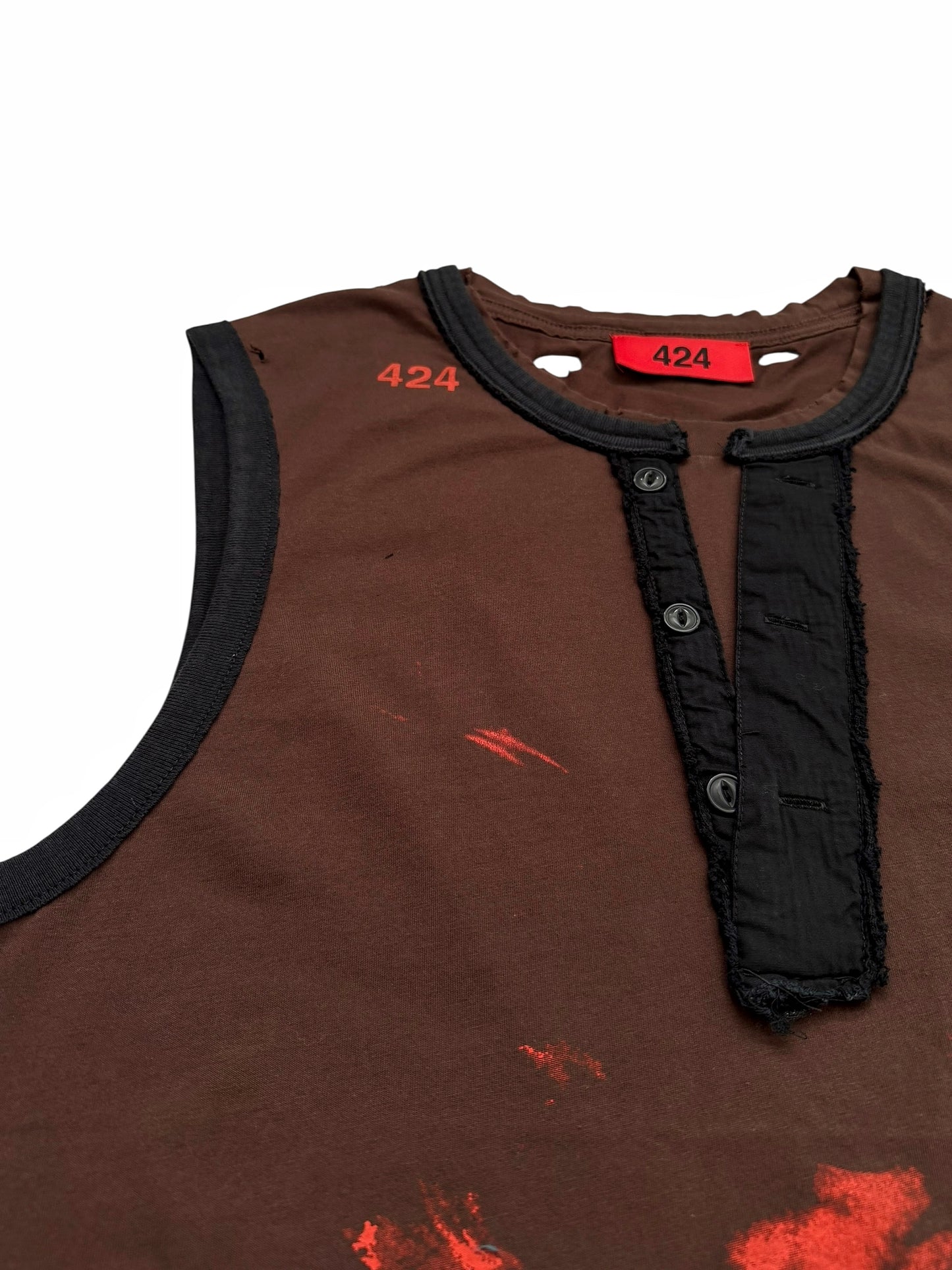Bob Marley Distressed Layered Thermal Tank Tee