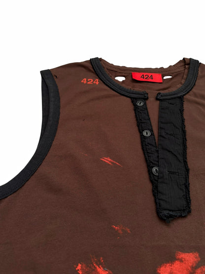 Bob Marley Distressed Layered Thermal Tank Tee