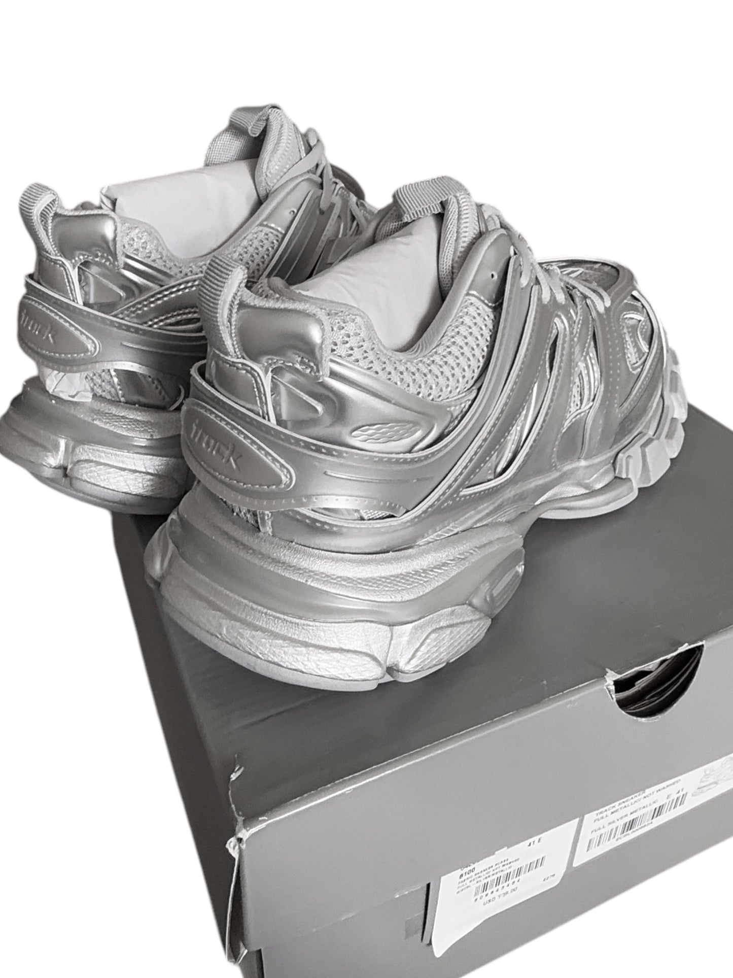 Metallic Silver Track Runner