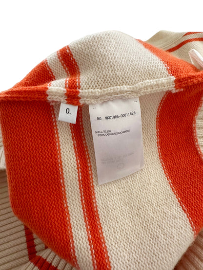 Oversized Cashmere Orange Stripe Cardigan