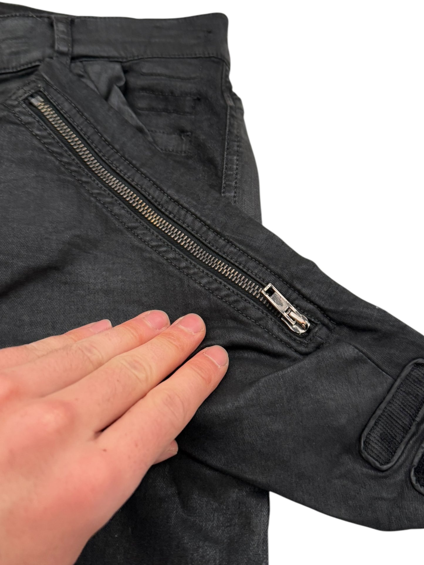 Black Waxed Memphis Biker Denim