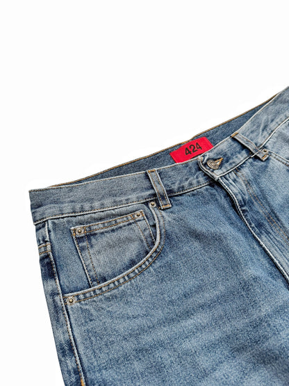 Blue 5 Pocket Denim Jeans Pants