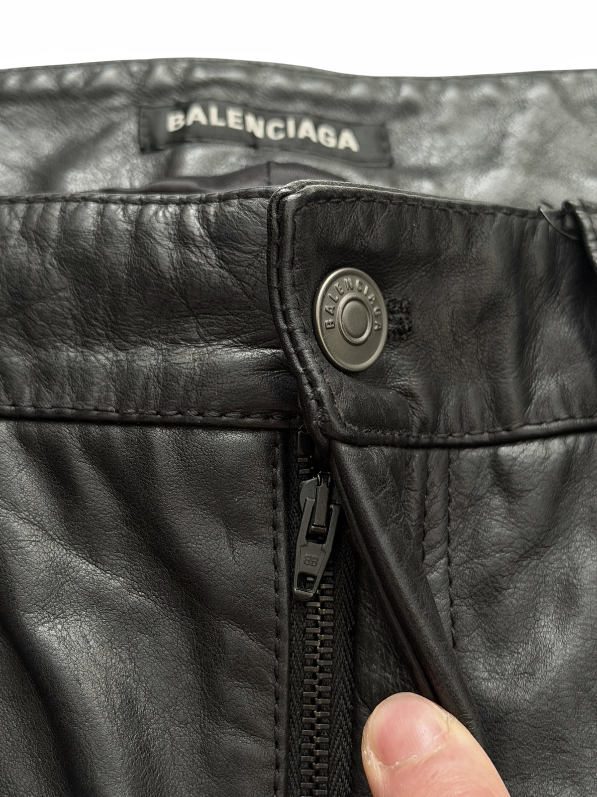 Leather Straight 5-Pocket Pant