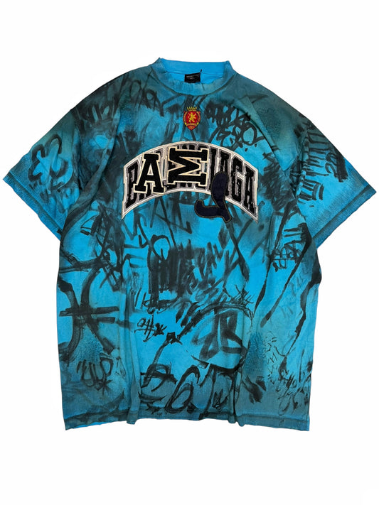 Mud Show Blue Graffiti Skater Shirt