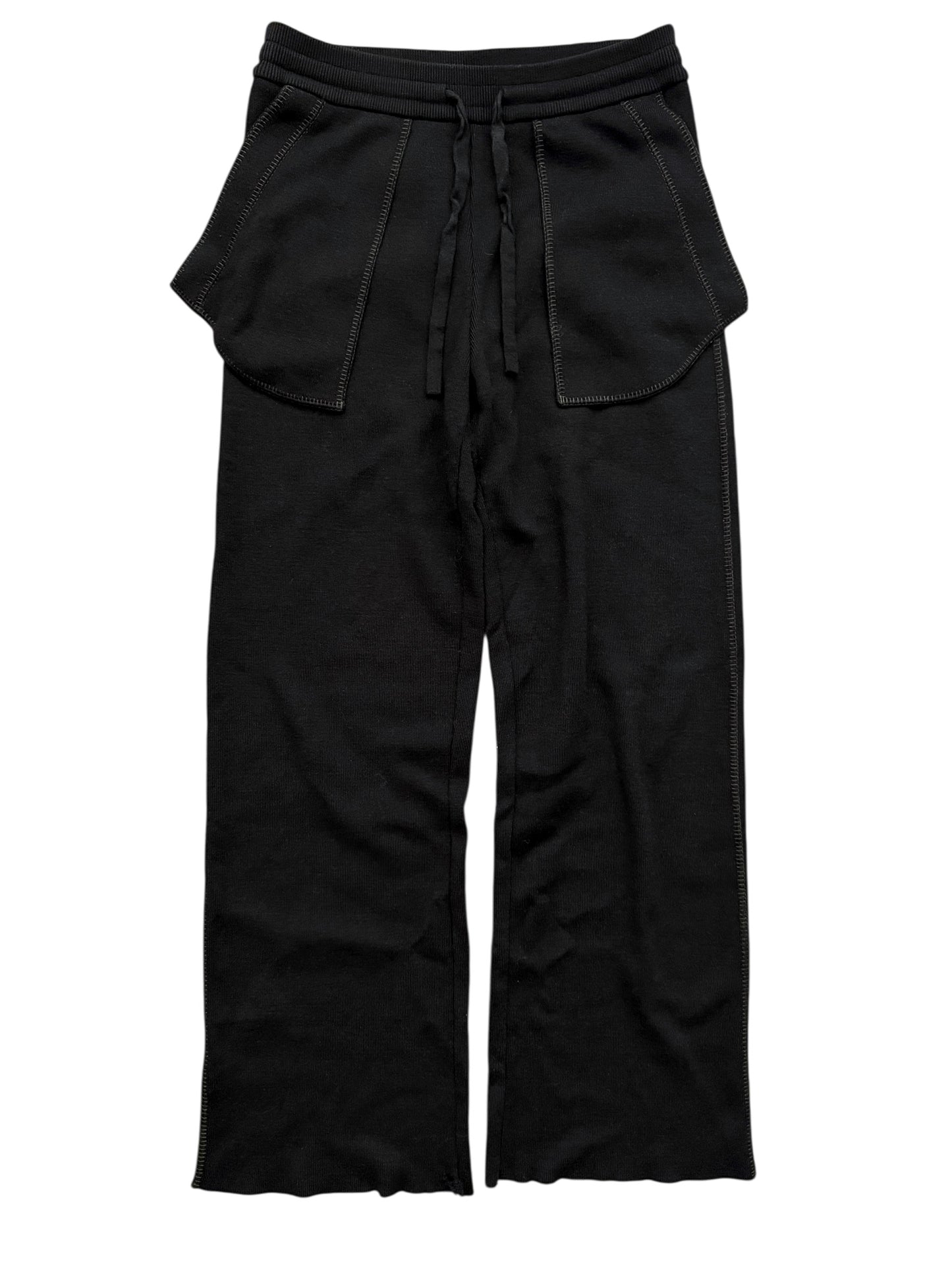 Reverse Pocket Contrast Knit Pants