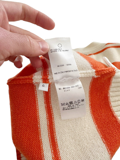 Oversized Cashmere Orange Stripe Cardigan