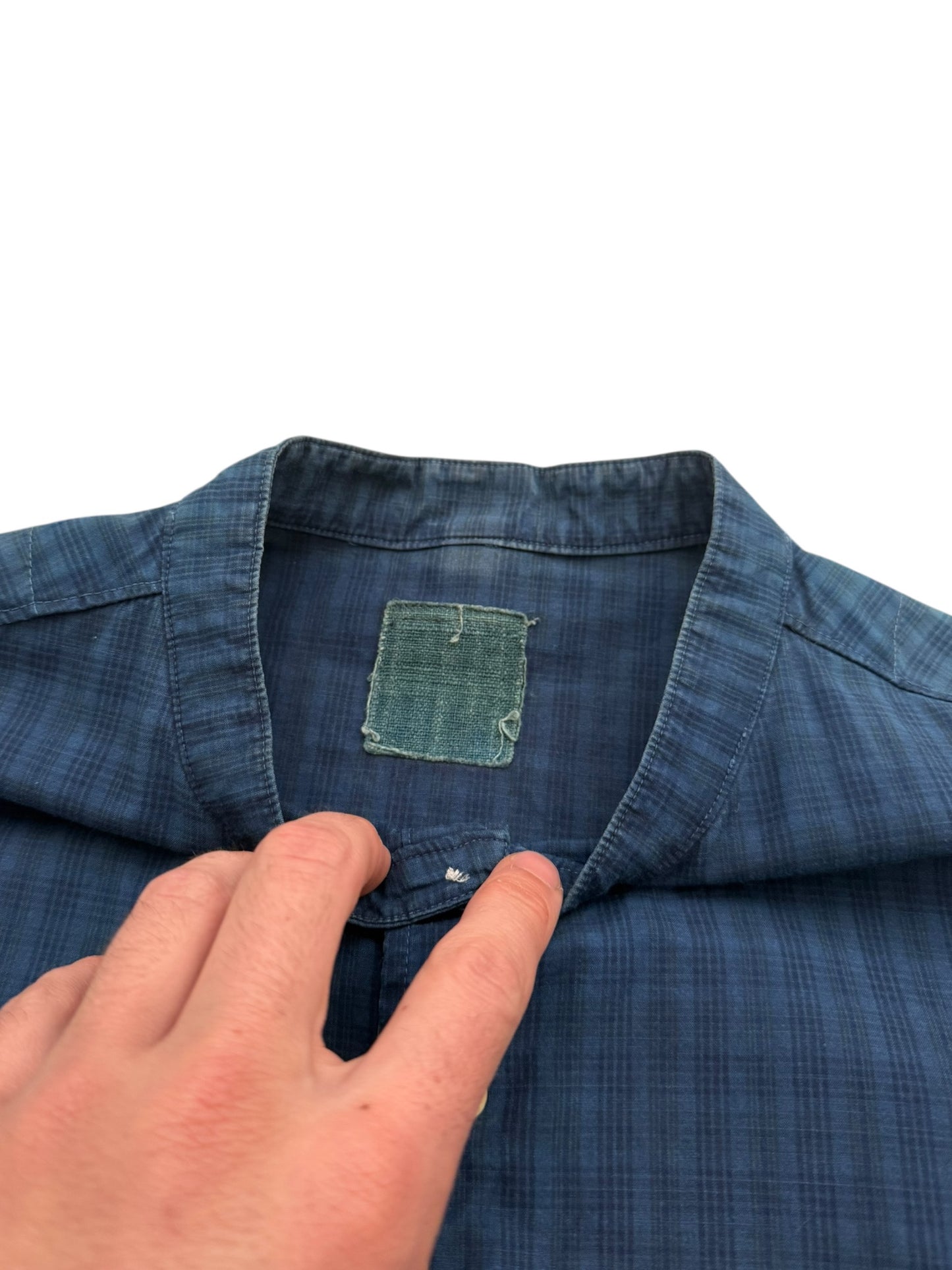 ICT Indigo Faded Plaid Shirt