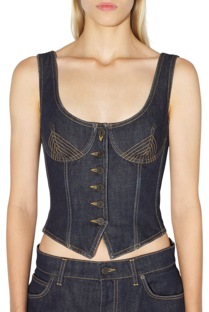 Denim Bustier Corset Top