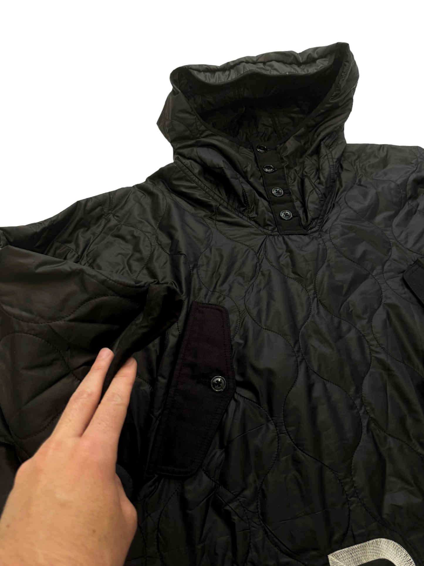 Kill the Death Quilted Poncho Parka