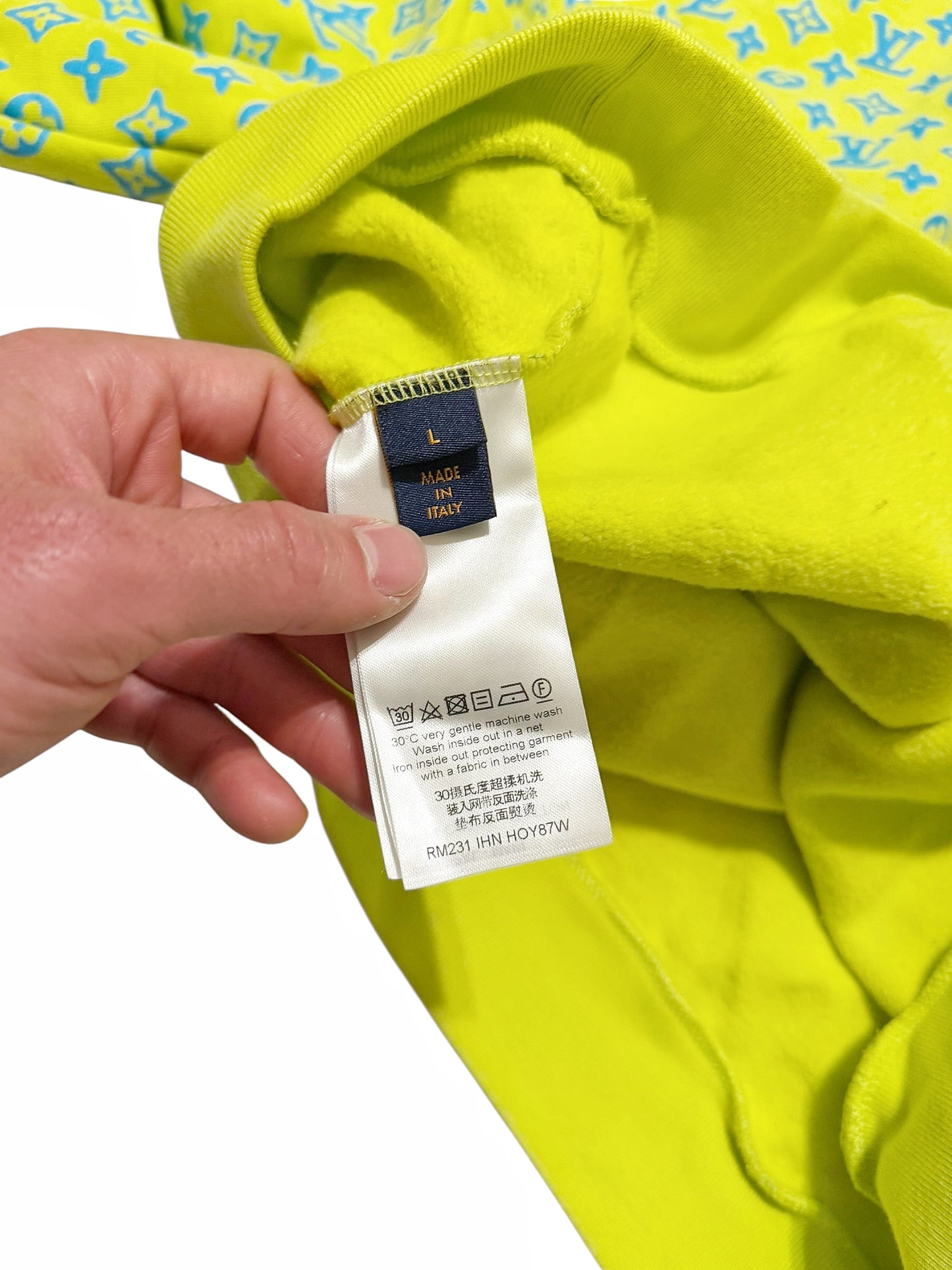2023 Virgil Yellow Blue Monogram Crewneck