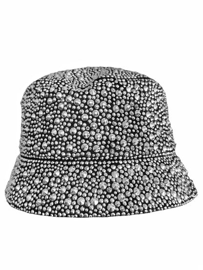 $2650 Crystal Covered Silk Satin Bucket Hat