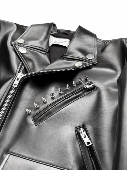 Vegan Leather Punk Moto Jacket