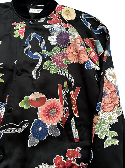 Satin Souvenir Floral Teddy Bomber