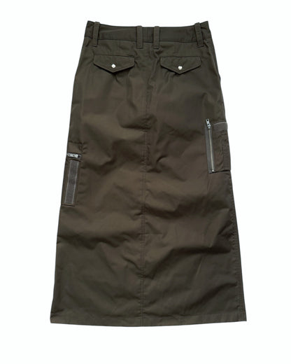 Nylon Maxi Cargo Skirt