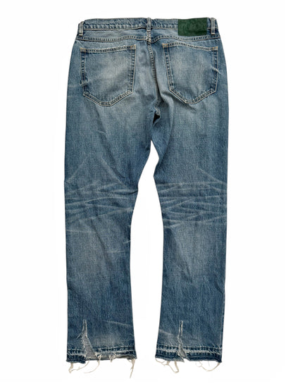 Distressed Blue Denim Jeans