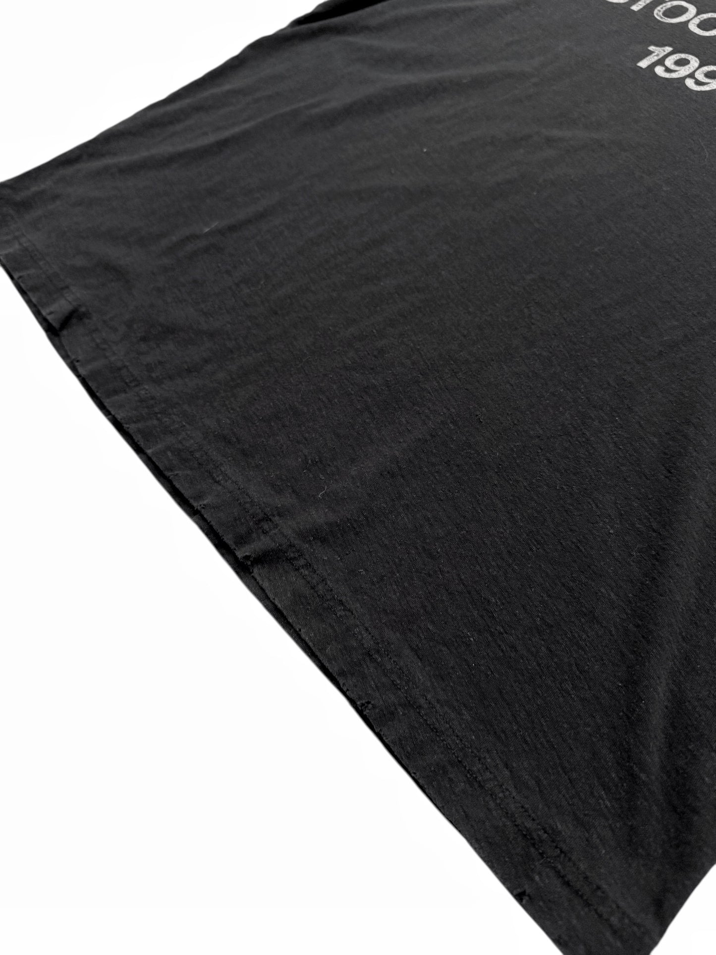 Cropped Distressed Logo Shirt