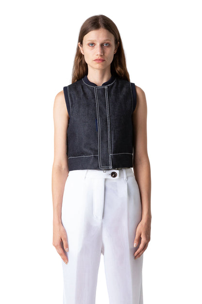 Denim Puffer Vest