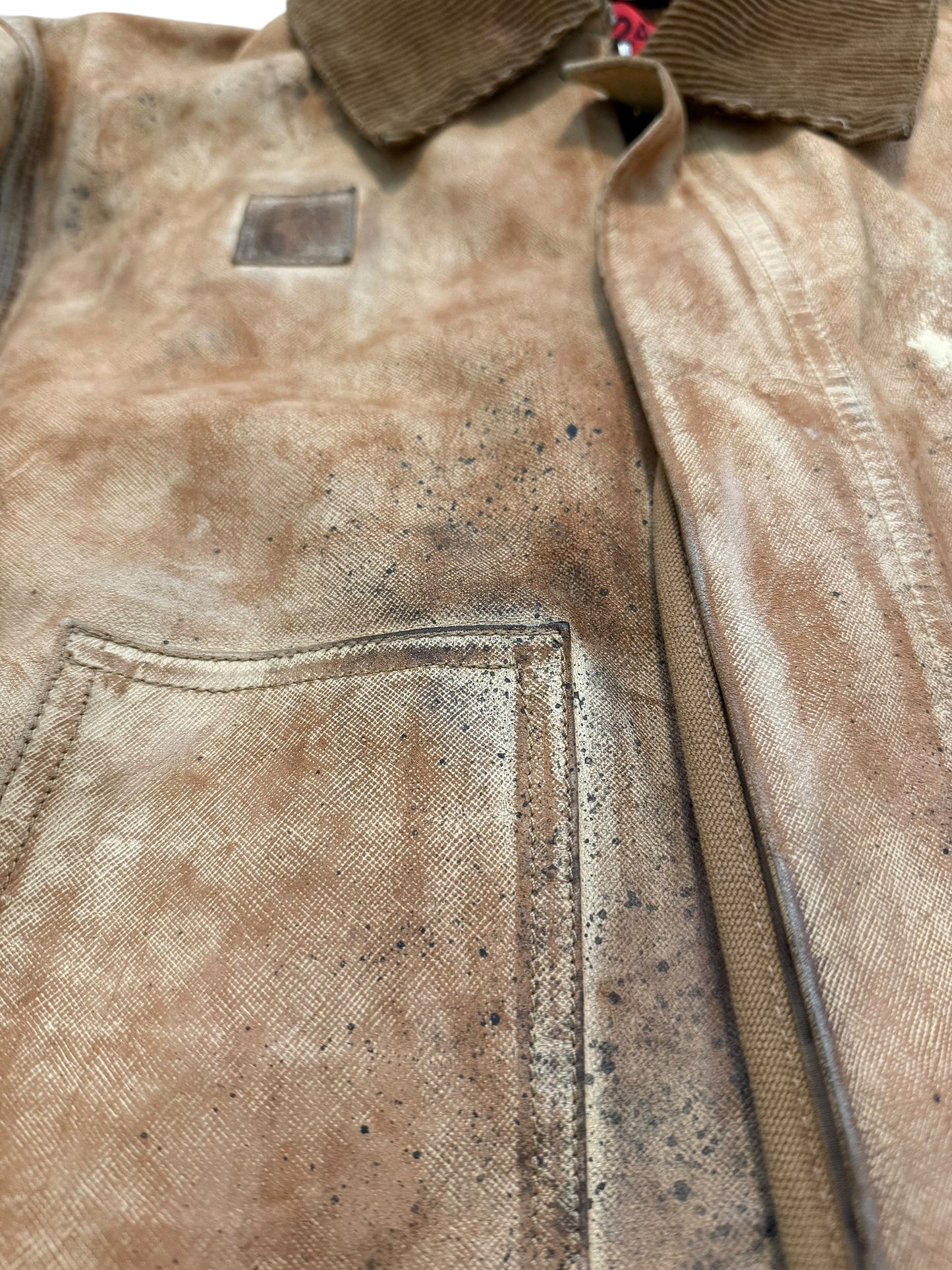 Distressed Leather “Carhartt” Work Jacket W Vest
