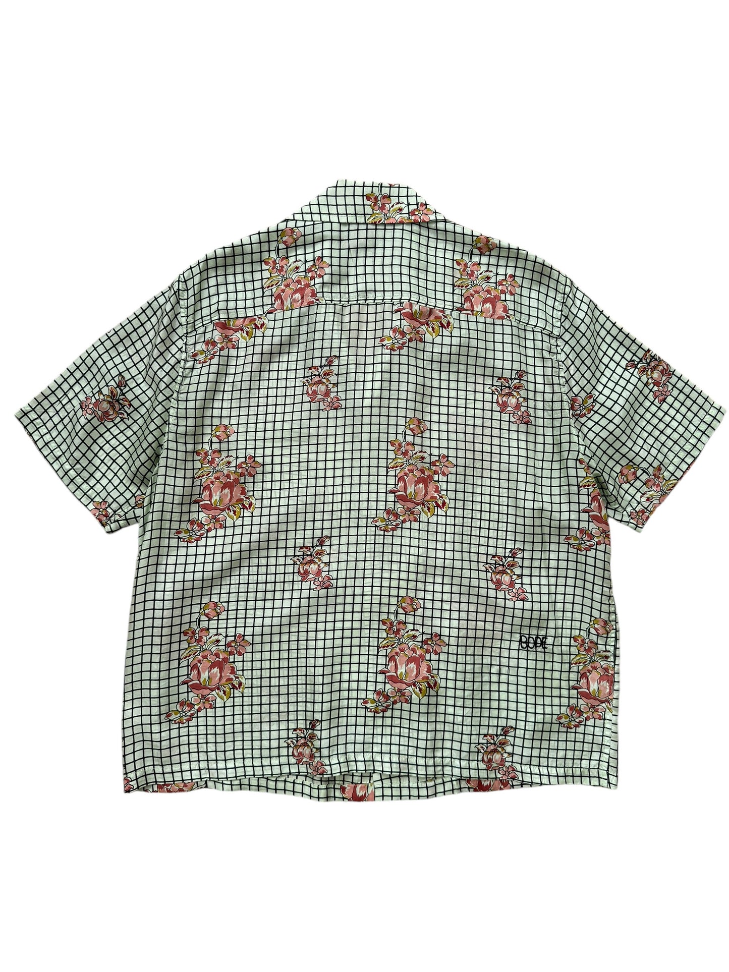 Silk Floral Plaid Shirt