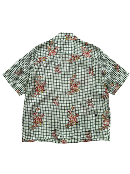 Silk Floral Plaid Shirt