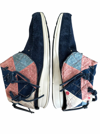 FBT Blue Geo Suede Boro Patchwork