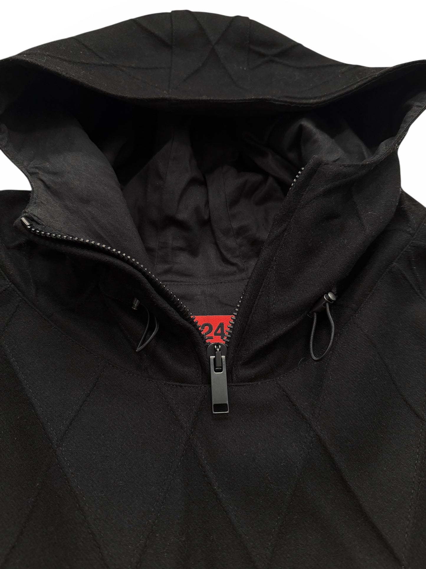 Wool Fence Pleat Cropped Anorak Jacket