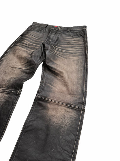 5 Pocket Rub Off Leather “Denim” Pants