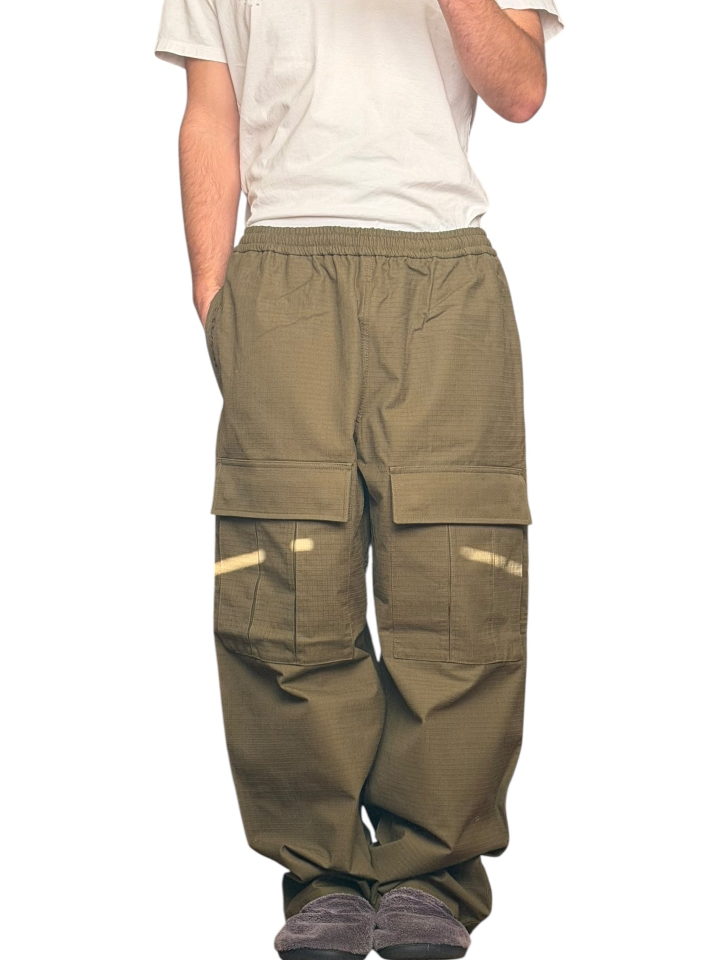 Green Baggy Ripstop Sandwich Bag Cargo Pants