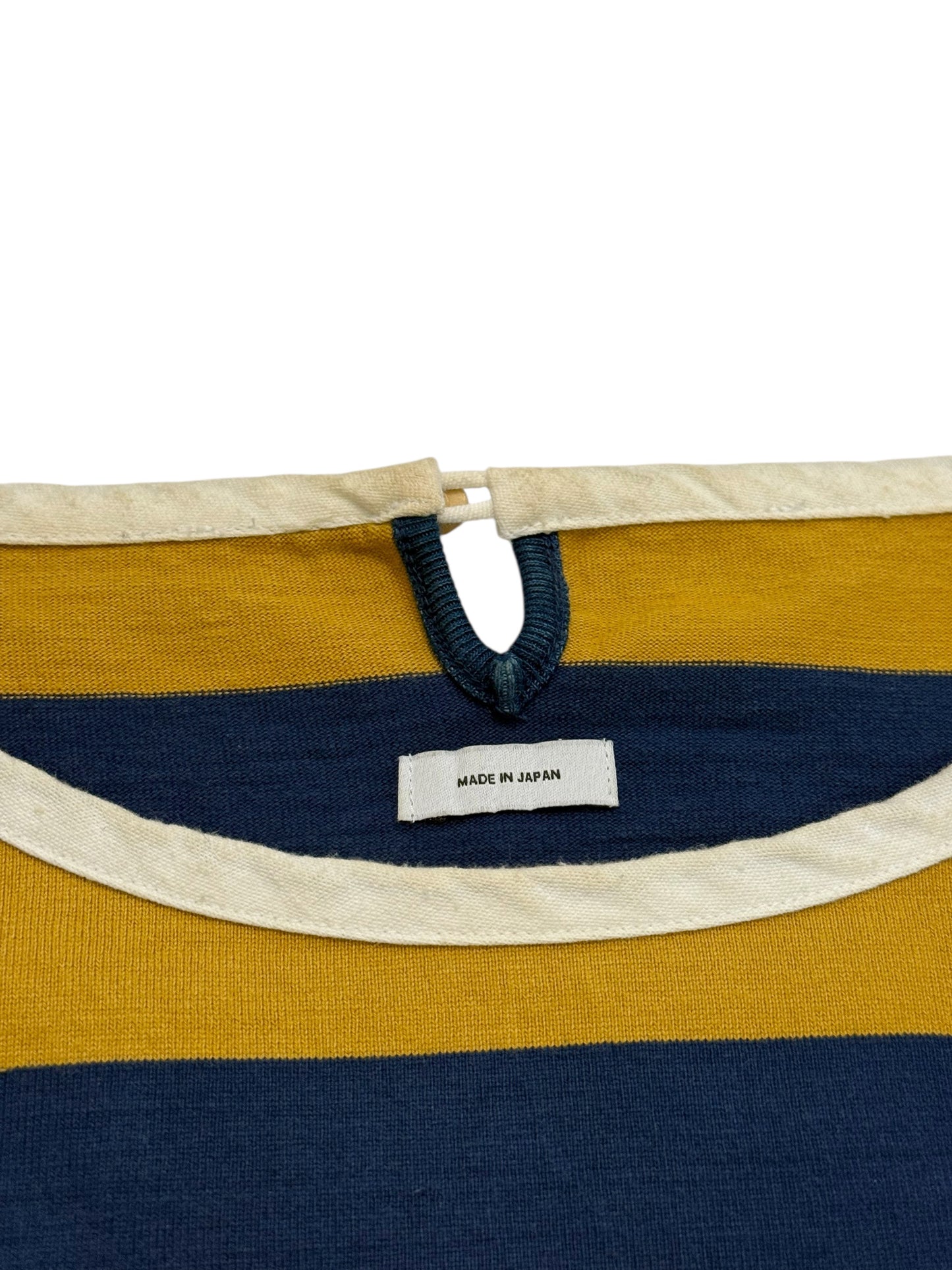 Mustard Navy Stripe Border Crew