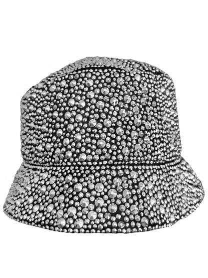 $2650 Crystal Covered Silk Satin Bucket Hat