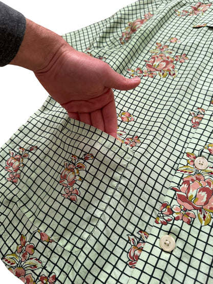 Silk Floral Plaid Shirt