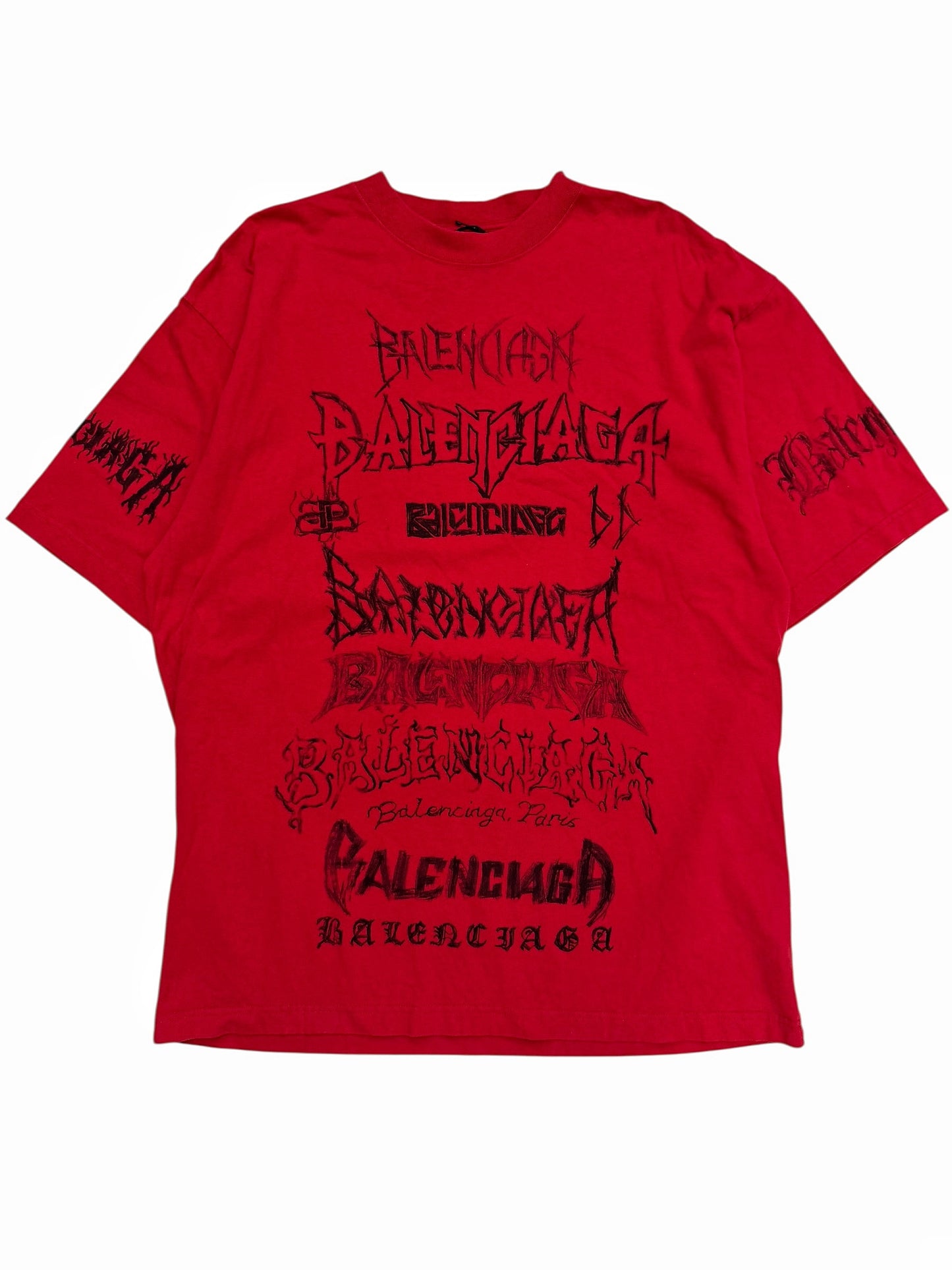 DIY Metal Goth Logo Red Shirt