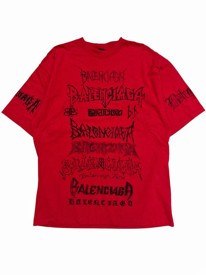 DIY Metal Goth Logo Red Shirt