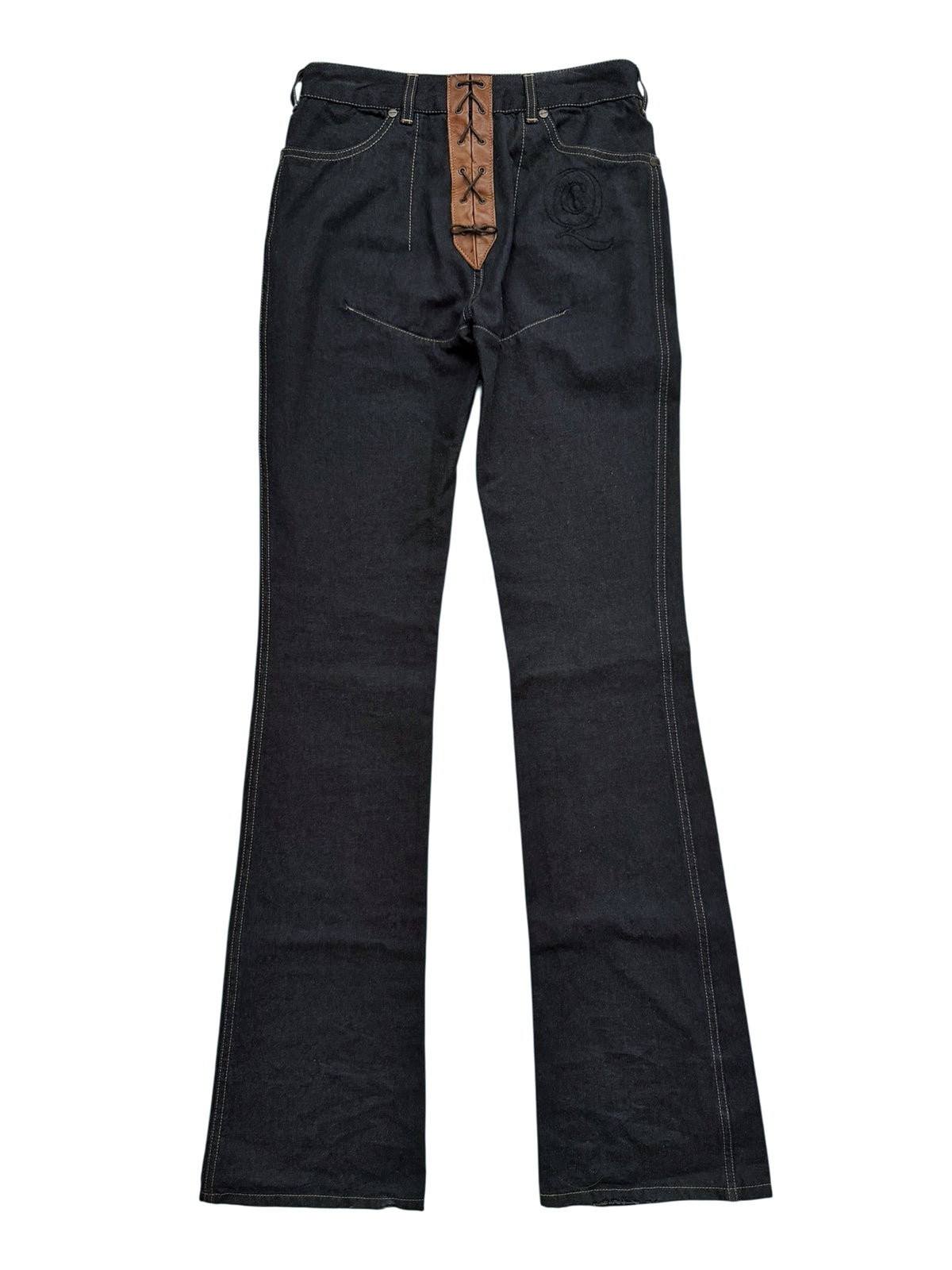 2002 Supercalifragilisticexpialidocious Lace Denim Flare Pants