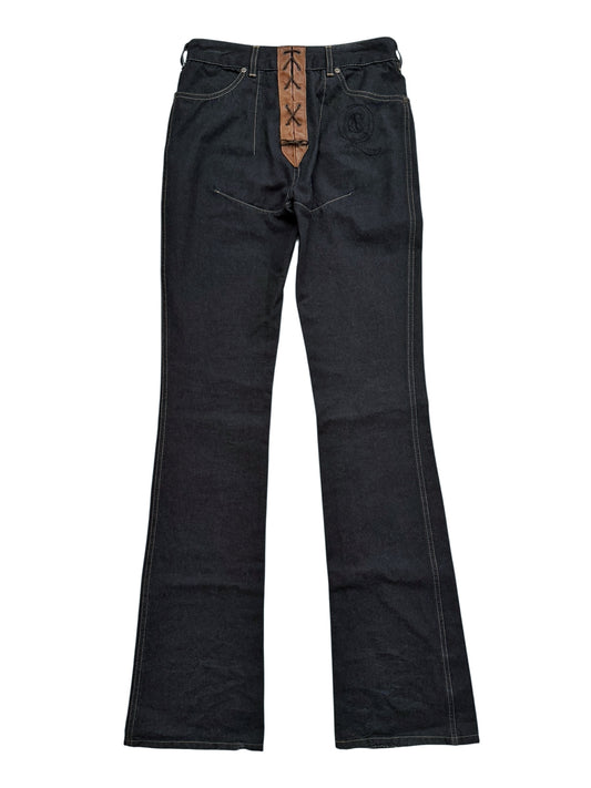2002 Supercalifragilisticexpialidocious Lace Denim Flare Pants
