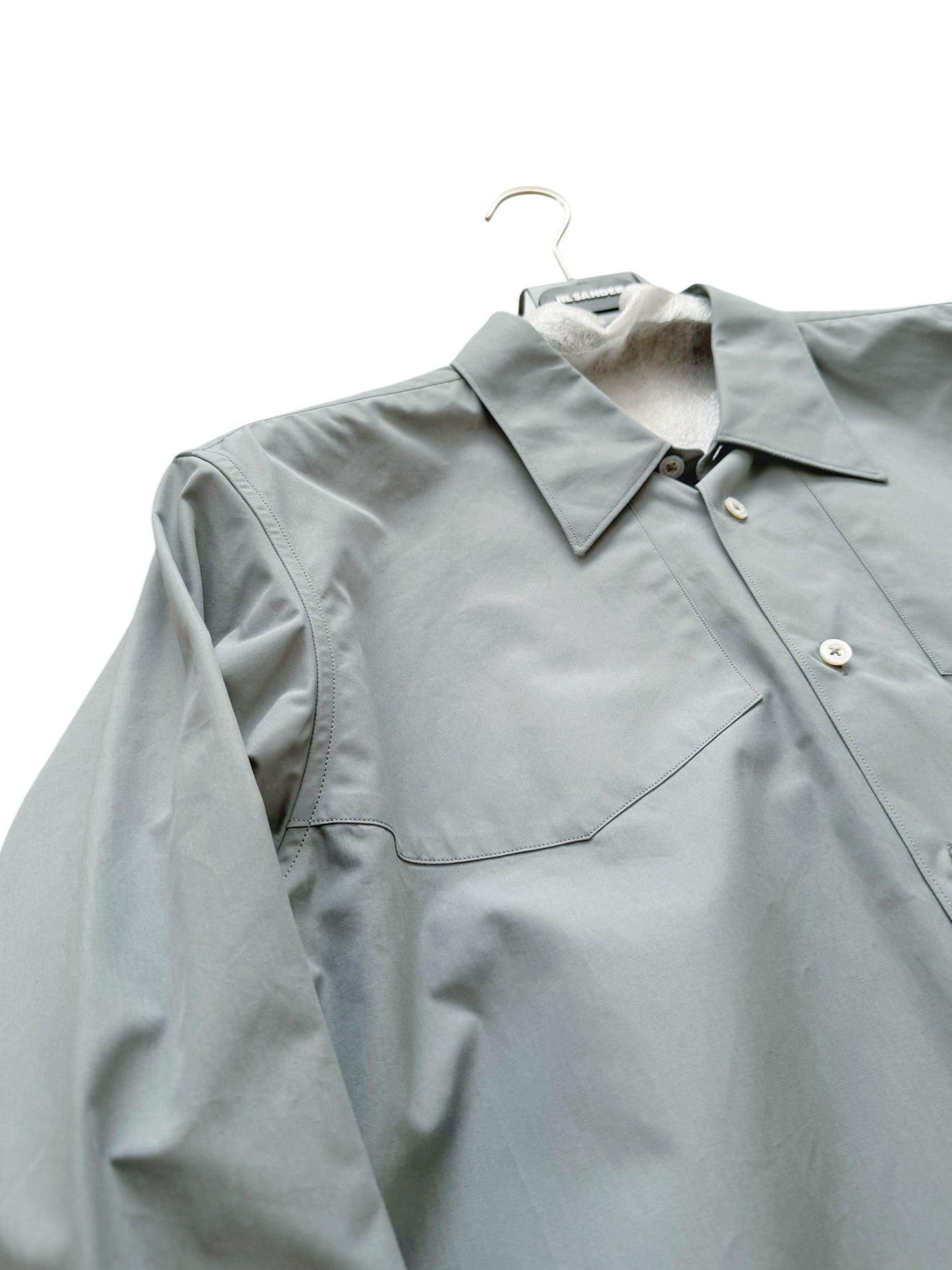 Crispy Poplin Grey Blue Shirt