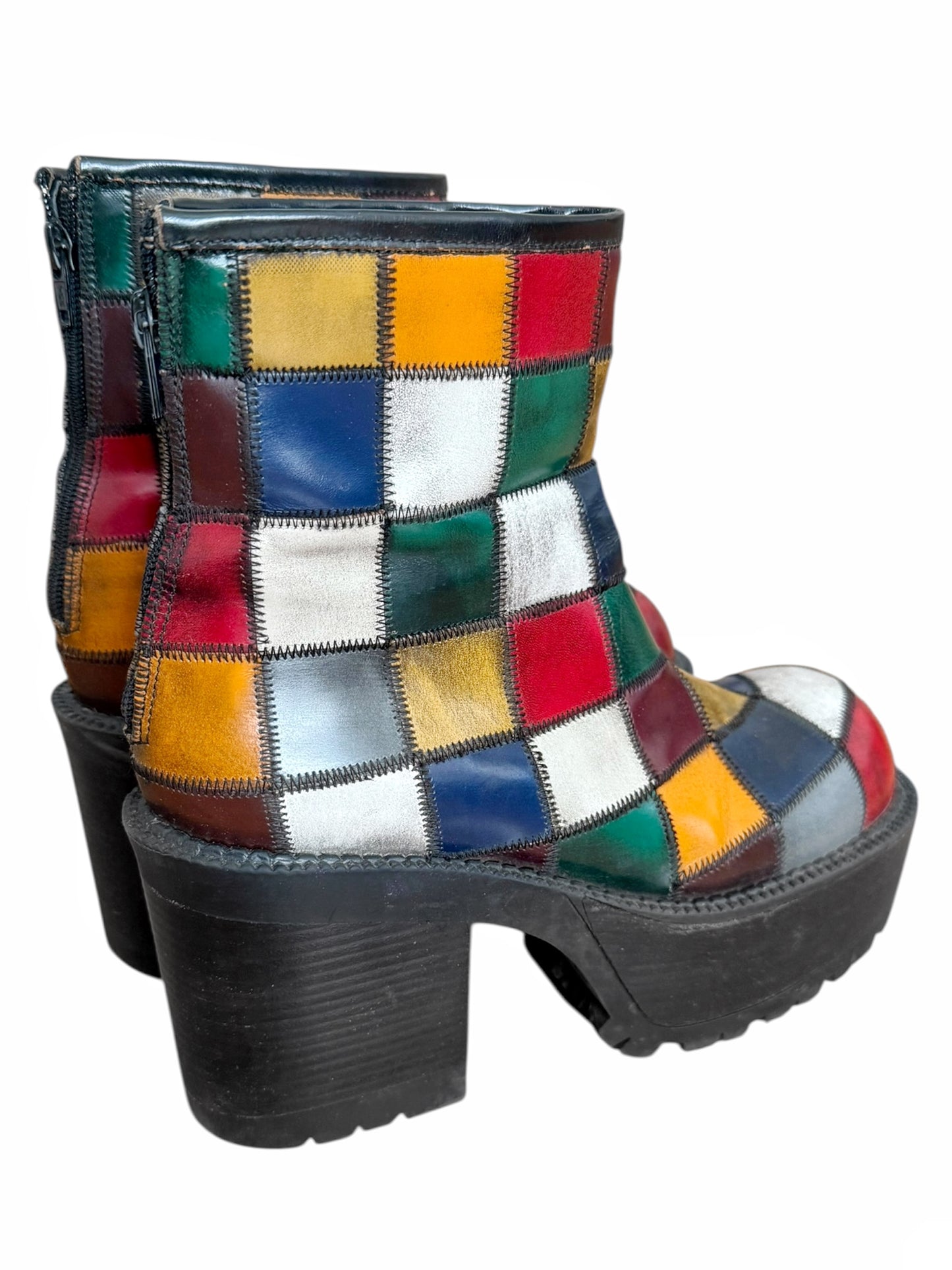 Art Deco Patch Platform Heels