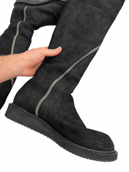 Limo Reverse Leather Knee High Tornado Creeper Boot