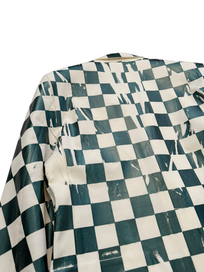 Oversized Checkerboard Blazer Coat