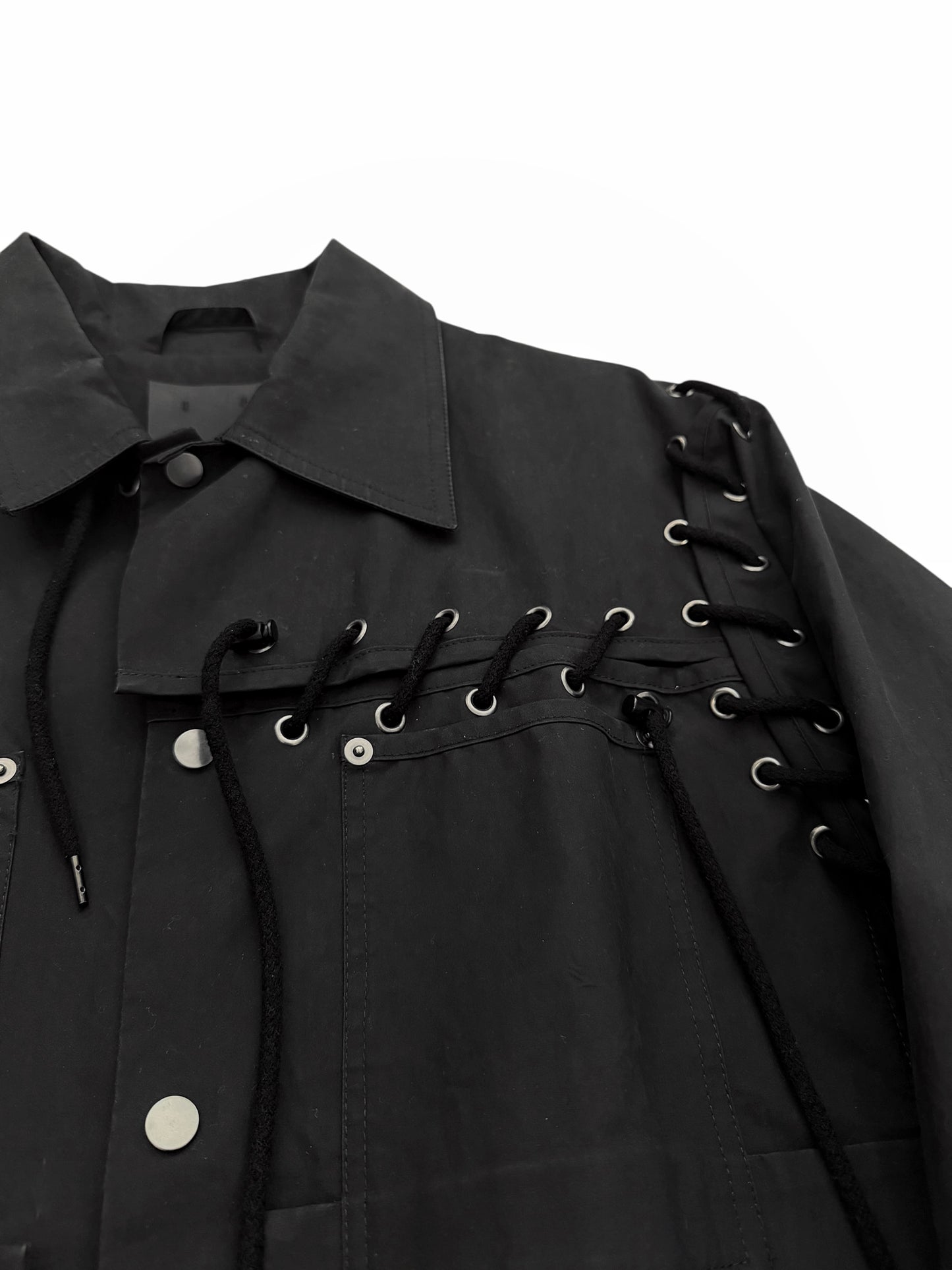 Laced Rope Paneled Work Jacket