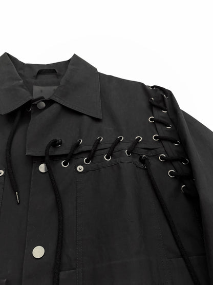 Laced Rope Paneled Work Jacket