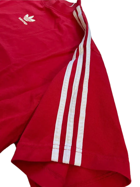 x Adidas Striped Red Logo Tee