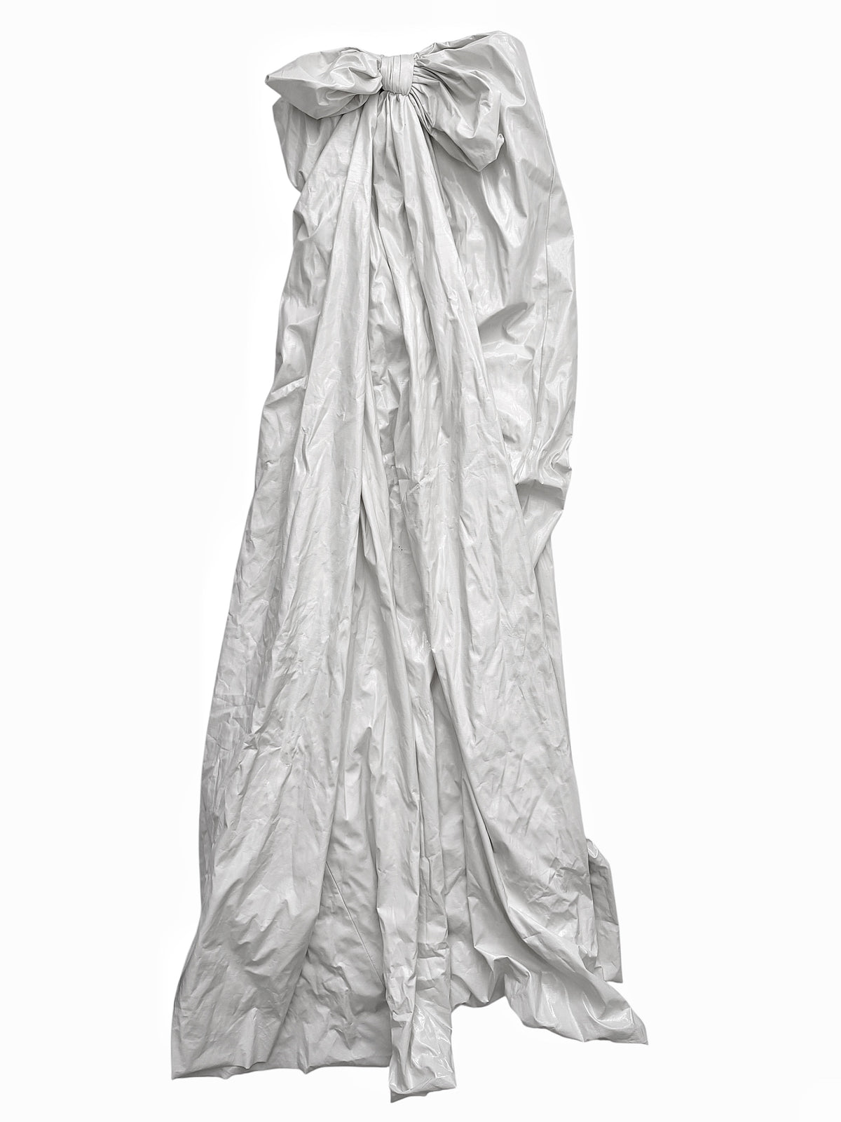 Trash Bag White Laminated Dress